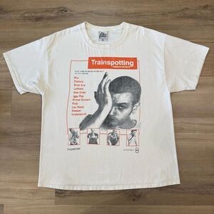 Trainspotting Movie Soundtrack Men’s White T Shirt Double Sided Size XL